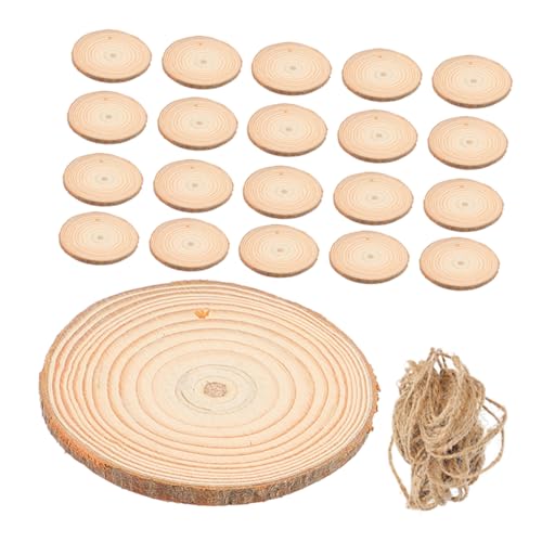 CONGARTENO 25 Stück Teiliges Holzscheiben mit Natürlicher Rinde Holzstücke für Diy Untersetzer Platzkarten und Weihnachtsdekoration Kinderfreundlich für Kreative Bastelprojekte von CONGARTENO
