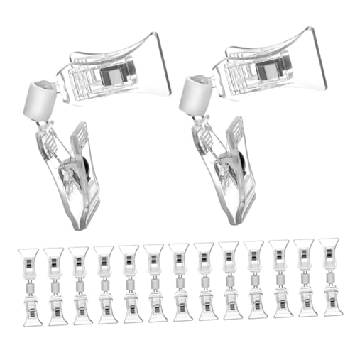 CONGARTENO 25 Stück Transparente Doppel display clips aus Kunststoff Robuste Drehbare Preisschildhalter für Warenpräsentation in Einzelhandel Supermärkten Apotheken und Shops von CONGARTENO