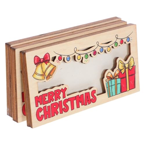 CONGARTENO 3 Stück Weihnachts Geldhalter aus Holz Kompakt und Multifunktional für Bargeld Karten und Fotos Party für Festliche Anlässe Praktischer Cash Organizer für Feiertage von CONGARTENO