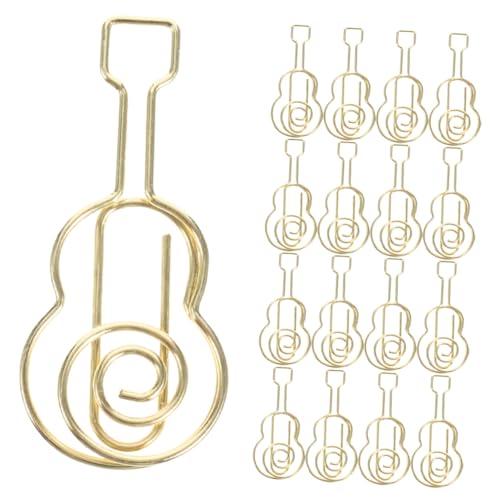 CONGARTENO 30 Stück Teiliges Gitarrenförmige Metall Büroklammern Gold Mini Paper Clips Musikthemen Lesezeichen Papierhalter Für Bücher Trenner Organisieren Von Dokumenten von CONGARTENO