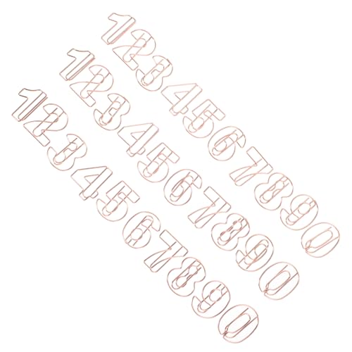 CONGARTENO 30 Stück Teiliges Kleine Metallklammern in Zahlenform Roségold Plattierte Kreative Büroklammern für Dokumente Notizen Karten Stabile Dekorative Papierclips für Büro und Schule CONGARTENO 30 Stück Teiliges Kleine Metallklammern in Zahlenform Roségold Plattierte Kreative Büroklammern für Dokumente Notizen Karten Stabile Dekorative Papierclips für Büro und Schule von CONGARTENO