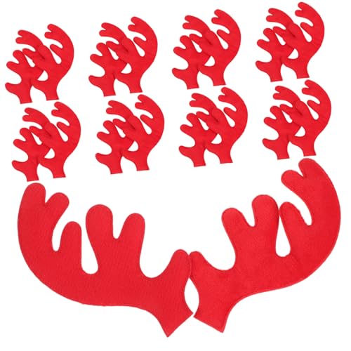 CONGARTENO 30 Stück Teiliges Weihnachts Haarreif mit Roten Plüschigen Rentiergeweihen Leichte DIY Christbaumschmuck Bastelaccessoires Wiederverwendbare Kopfbedeckung für Erwachsene und von CONGARTENO