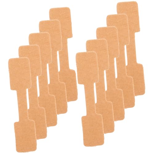 CONGARTENO 300 Stück Blanko Preisschilder aus Braunem Kraftpapier Selbstklebende Etiketten für Schmuck Ringe Halsketten Armbänder Praktische Preisanhänger für Laden Büro und Einzelhandel von CONGARTENO