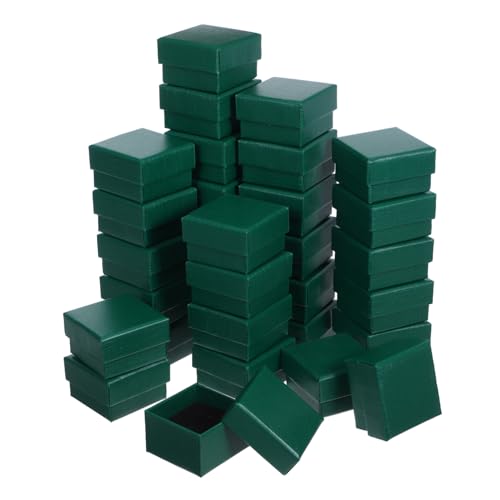 CONGARTENO 32 Stück Schmuckschatulle Schmuckvitrine Mini Schmuckschatulle &Quot;Schmuckverpackungsbox&Quot; Kleine Papier Dunkelgrün von CONGARTENO