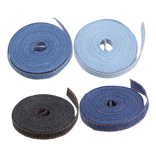 CONGARTENO 4 Rollen Denim Stoffband Breit Langlebiges Näh und Bastelband Farbverlaufendes Geschenkband für DIY Schleifen Bekleidung Verpackung und Kreative Dekorationen CONGARTENO 4 Rollen Denim Stoffband Breit Langlebiges Näh und Bastelband Farbverlaufendes Geschenkband für DIY Schleifen Bekleidung Verpackung und Kreative Dekorationen von CONGARTENO