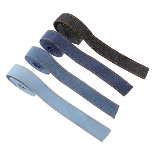 CONGARTENO 4 Rollen Denim Stoffband in Farben Je Strapazierfähiges Dekoratives Geschenkband für Verpackung DIY Schleifen Kleidung und Bastelprojekte Modisches Nähzubehör für Kreative CONGARTENO 4 Rollen Denim Stoffband in Farben Je Strapazierfähiges Dekoratives Geschenkband für Verpackung DIY Schleifen Kleidung und Bastelprojekte Modisches Nähzubehör für Kreative von CONGARTENO