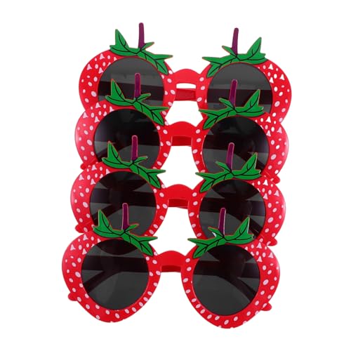 CONGARTENO 4 Stück Erdbeer Sonnenbrillen Karneval Brillen aus Leichtem Abs Material Bunte Partybrillen für Festliche Anlässe Karnevalsfeiern und Kostüme CONGARTENO 4 Stück Erdbeer Sonnenbrillen Karneval Brillen aus Leichtem Abs Material Bunte Partybrillen für Festliche Anlässe Karnevalsfeiern und Kostüme von CONGARTENO