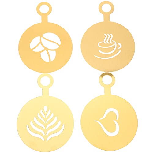 CONGARTENO 4 Stück Kaffee Schablonen Teiliges Milchschäumchen Dekorationswerkzeug für Latte Art Cappuccino und Heiße Leicht zu Bedienen Spülmaschinengeeignet CONGARTENO 4 Stück Kaffee Schablonen Teiliges Milchschäumchen Dekorationswerkzeug für Latte Art Cappuccino und Heiße Leicht zu Bedienen Spülmaschinengeeignet von CONGARTENO