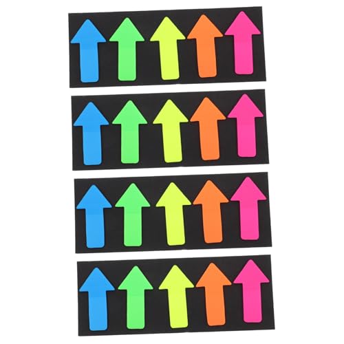 CONGARTENO 4 Stück Teiliges Farbiger Fluoreszierender Pet Notizaufkleber Selbstklebende Index Sticker Abreißbare Haftnotizen für Büro Schule und Dokumentenmarkierung von CONGARTENO