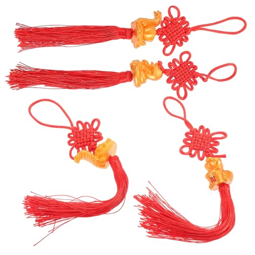 CONGARTENO 4 Stück Teiliges Jahr der Schlange Anhänger Chinesische Glücksbringer Hängende Dekoration Roter Knoten Feng Shui Ornaments für Neujahrsfest und Zuhause CONGARTENO 4 Stück Teiliges Jahr der Schlange Anhänger Chinesische Glücksbringer Hängende Dekoration Roter Knoten Feng Shui Ornaments für Neujahrsfest und Zuhause von CONGARTENO