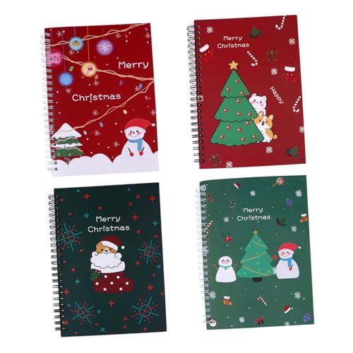 CONGARTENO 4 Stück Teiliges Weihnachts Notizbuch mit Cartoon Motiven Liniert Praktische Spiralbindung Farbenfrohes Design Schreibheft für Schüler Tagebuch und Geschenke zur Weihnachtszeit CONGARTENO 4 Stück Teiliges Weihnachts Notizbuch mit Cartoon Motiven Liniert Praktische Spiralbindung Farbenfrohes Design Schreibheft für Schüler Tagebuch und Geschenke zur Weihnachtszeit von CONGARTENO