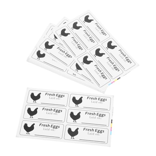 CONGARTENO 40 Blatt Selbstklebende Eieraufkleber mit Handschriftlichen Farm Fresh Egg Dates Praktische Eierkarton etiketten Zeitsparende Beschriftung für Frische Hühnereier von CONGARTENO