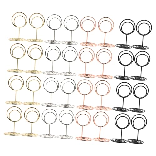 CONGARTENO 40 Stück Teiliges Metall Tischnummernhalter Rund Elegant Stabile Kartenhalter für Hochzeiten Bürogeburtstag Vielseitig Einsetzbar Robuste Metallklemme für Fotos Namenskarten von CONGARTENO