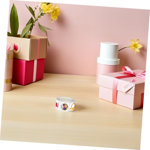 CONGARTENO 5 Rollen Niedliche Obstaufkleber Rund Selbstklebende Lebensmittel Etiketten für Vorratsbehälter Gefrierschrank Schulbelohnungen Scrapbooking und Kreative Diy Projekte von CONGARTENO
