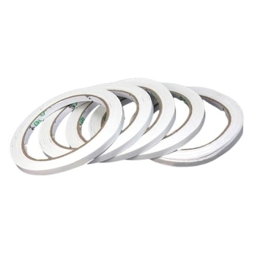 CONGARTENO 5 Stück Doppelseitiges Klebeband Weiß Hot Melt Adhesive Stark Haftend Für Basteln Scrapbooking Büro Schule Leicht Abreißbar von CONGARTENO