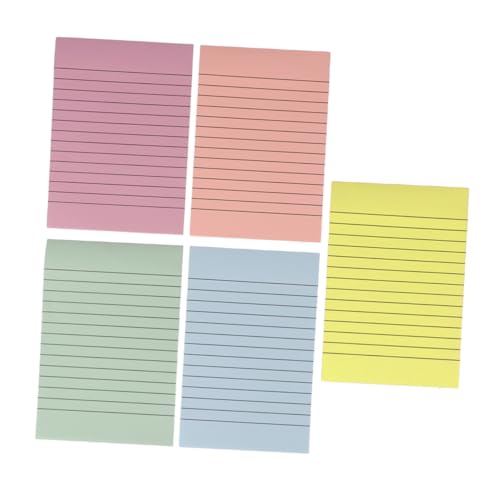 CONGARTENO 5 Stück Haftnotizen Bunt Gestreift Selbstklebend Linierte Notizzettel für Büro Schule und Zuhause Wiederverwendbare Memo Pads Farbige Klebezettel Praktisch und Platzsparend von CONGARTENO