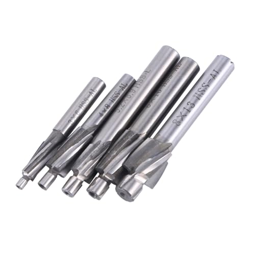CONGARTENO 5 Stück Teiliges Hochleistungs Senkfräser mit Geradem Schaft Verschleißfest Hohe Präzision Geeignet für Stahl Edelstahl Aluminium für Cnc Bearbeitung und Sechskantbohrungen von CONGARTENO
