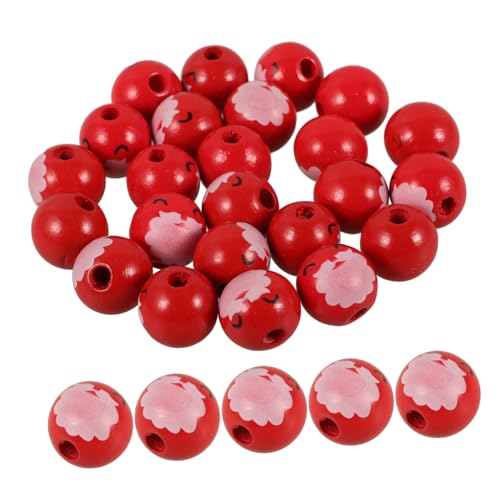 CONGARTENO 50 Stück Teiliges Weihnachts DIY mit Runden Holzperlen Santa Natürliche Bastelperlen für Christbaumschmuck DIY Armbänder Girlanden Handgefertigte Weihnachtsdekoration von CONGARTENO