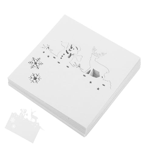 CONGARTENO 50 Stück Teiliges Weihnachtsplatzkarten aus Papier mit Filigranen Rentier und Schneemann Motiven Beschreibbar für Festliche Tischdekoration und Große Weihnachtsfeiern CONGARTENO 50 Stück Teiliges Weihnachtsplatzkarten aus Papier mit Filigranen Rentier und Schneemann Motiven Beschreibbar für Festliche Tischdekoration und Große Weihnachtsfeiern von CONGARTENO