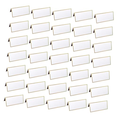 CONGARTENO 50 Stück Tischkarten mit Goldrand Hochwertige Papierservierkarten für Hochzeit Party und Business Events Leicht Beschreibbar Praktische Namenskarten für Tischdekoration von CONGARTENO