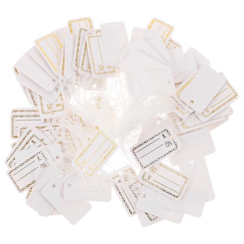 CONGARTENO 500 Stück Preisschilder aus Dickem Papier mit Elastischer Schnur Beschreibbare Schmuck Kleidungsetiketten Praktische Preisanzeige etiketten für Geschäft und Einzelhandel von CONGARTENO