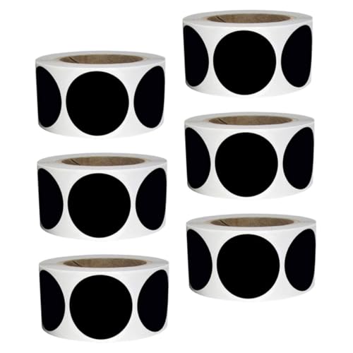 CONGARTENO 6 Rollen Schwarze Wasserdichte PVC Aufkleber Runde Selbstklebende Etiketten Beschreibbar Langlebig und Vielseitig für Küche Büro Lager und Aufbewahrungsbehälter zur Einfachen CONGARTENO 6 Rollen Schwarze Wasserdichte PVC Aufkleber Runde Selbstklebende Etiketten Beschreibbar Langlebig und Vielseitig für Küche Büro Lager und Aufbewahrungsbehälter zur Einfachen von CONGARTENO