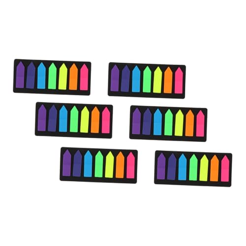 CONGARTENO 6 Sätze Bunte Haftnotizen mit Fluoreszierenden markierungen Selbstklebende Memo Sticker Tearable Notizblöcke für Büro Schule und Dokumentenklassifikation und Leicht zu Tragen von CONGARTENO