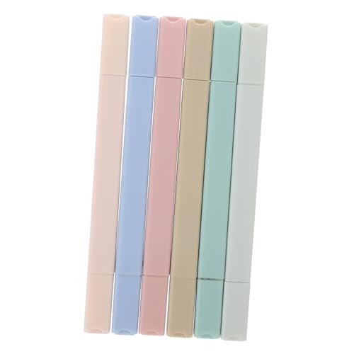 CONGARTENO 6 Stück Doppelseitige Highlighter Marker Stifte mit Langlebiger Wasserbasierter Tinte in Lebendigen Farben zum Markieren Journaling und Farbcodierung für Schule Büro und Studium von CONGARTENO