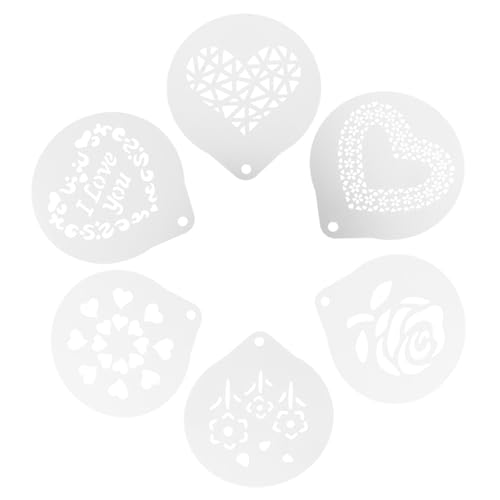 CONGARTENO 6 Stück Latte-Art-Schablonen aus Edelstahl Kaffee DIY Latte-Schablonen Cappuccino-Latte-Vorlagen Cappuccino-Schablonen selber machen Rostfreier Stahl CONGARTENO 6 Stück Latte-Art-Schablonen aus Edelstahl Kaffee DIY Latte-Schablonen Cappuccino-Latte-Vorlagen Cappuccino-Schablonen selber machen Rostfreier Stahl von CONGARTENO