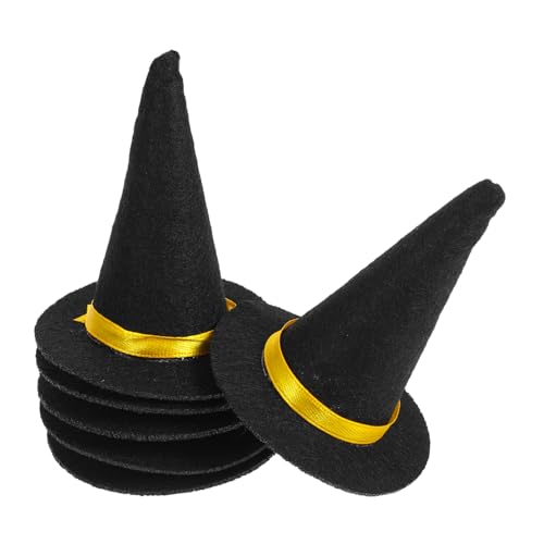 CONGARTENO 6 Stück Mini Filz Hexenhüte Wiederverwendbar DIY Basteln Haaraccessoires Weinflaschen Dekoration Halloween Party Zubehör Schwarz CONGARTENO 6 Stück Mini Filz Hexenhüte Wiederverwendbar DIY Basteln Haaraccessoires Weinflaschen Dekoration Halloween Party Zubehör Schwarz von CONGARTENO