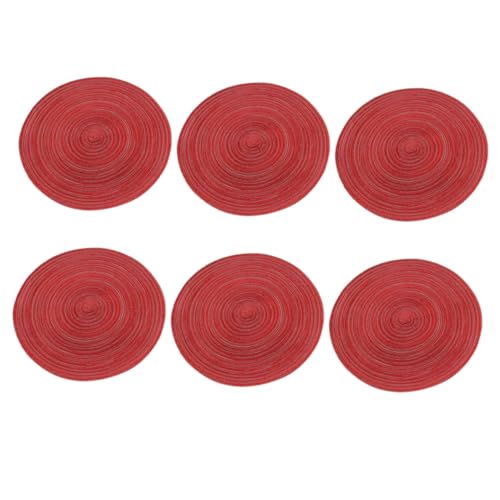 CONGARTENO 6 Stück Runde Geflochtene Platzsets Rot Hitzebeständige rutschfeste Tischsets aus Baumwollgarn Große Tischmatten für Esstisch Hitzeisolierende Untersetzer für Zuhause Restaurant CONGARTENO 6 Stück Runde Geflochtene Platzsets Rot Hitzebeständige rutschfeste Tischsets aus Baumwollgarn Große Tischmatten für Esstisch Hitzeisolierende Untersetzer für Zuhause Restaurant von CONGARTENO