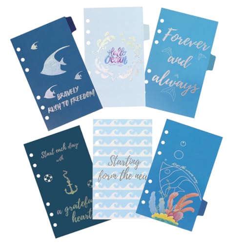 CONGARTENO 6 Stück Teiliges Loose leaf Indexkarten Farbige Ringbuch Teiler aus Hochwertigem Papier für Schule Büro Bible Study Supplies Langlebige Nachfüllblätter für Organizer und von CONGARTENO