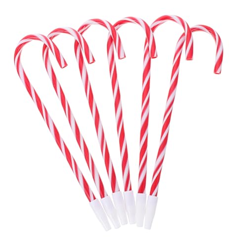 CONGARTENO 6 Stück Teiliges Weihnachts-schreibstifte mit Pfefferminz-zuckerstangen-design Bunte Kugelschreiber für Schüler Glatte Tinte Kreative Weihnachts-schreibwaren für Schule und von CONGARTENO