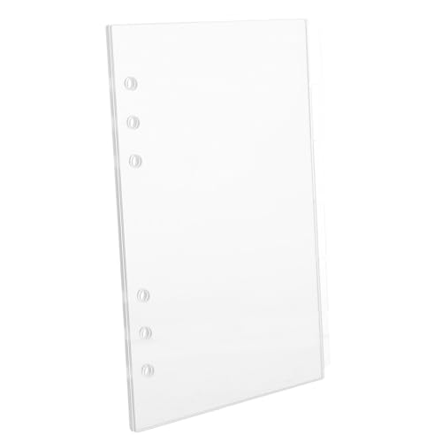CONGARTENO 6 Stück Transparentes Acryl Ringbuch Teiliges Abnehmbare Nachfüllbare Hüllen Langlebige und Pflegeleichte Notizbuch Schutzhülle für DIY Planer Journal Studenten und Reisende von CONGARTENO