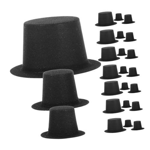 CONGARTENO 60 Stück Teiliges Mini Weihnachtsmützen Schwarze Kleine Hüte aus PVC Velours Puppenaccessoires DIY Dekoration für Weihnachten Festliche Bastelidee von CONGARTENO