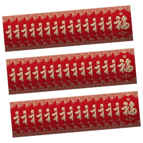 CONGARTENO 60 Stück Teiliges Rote Umschläge Pferdejahr Traditionelle Chinesische Frühlingsfest Umschläge mit Langlebigem Material Lebendigen Rot-farben Einzeln Verpackt für Familienfeiern von CONGARTENO