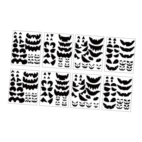 CONGARTENO 8 Blätter Halloween Deko Kürbis Aufkleber DIY Pumpkin Carving Stencil mit Designs Ablösbar Farbecht Bastelset für Erwachsene Dekorative Halloween Party Sticker CONGARTENO 8 Blätter Halloween Deko Kürbis Aufkleber DIY Pumpkin Carving Stencil mit Designs Ablösbar Farbecht Bastelset für Erwachsene Dekorative Halloween Party Sticker von CONGARTENO