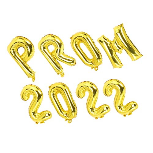 CONGARTENO 8 Stück Teiliges Ballon Dekorationsset mit Goldfarbenem Prom Abschluss Design Graduation Party Ballons für Festliche Abschlussfeier Partyhänger und Raumdeko Geeignet für Abschluss von CONGARTENO