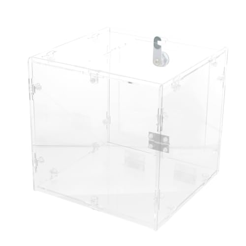 CONGARTENO Abschließbare Acryl Wahlurne Transparente Spendenbox mit Schlitz für Losboxen Vorschläge und Fundraising Selbstmontierbar Klare Donation Cube Box für Charity und Events von CONGARTENO