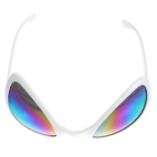 CONGARTENO Außerirdische Kostümbrille Weiß mit Bunten Glitzerlinsen Lustige Partybrille für Karneval Cosplay accessoire Originelle Sonnenbrille für Themen Faschingsfeiern CONGARTENO Außerirdische Kostümbrille Weiß mit Bunten Glitzerlinsen Lustige Partybrille für Karneval Cosplay accessoire Originelle Sonnenbrille für Themen Faschingsfeiern von CONGARTENO