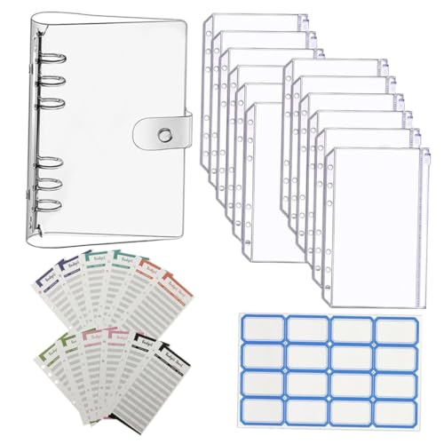 CONGARTENO Budget Binder mit Reißverschluss Umschlägen PVC Transparent Ringbuch mit Zipper Umschlägen Bunte Budgetblätter und Etiketten für Haushaltsbuch und Geldplaner CONGARTENO Budget Binder mit Reißverschluss Umschlägen PVC Transparent Ringbuch mit Zipper Umschlägen Bunte Budgetblätter und Etiketten für Haushaltsbuch und Geldplaner von CONGARTENO