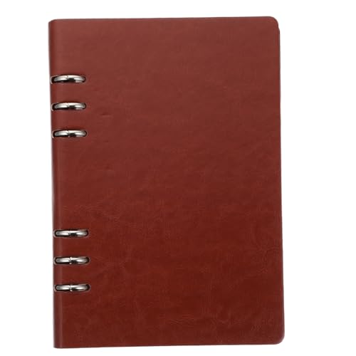 CONGARTENO Business Planner Notizbuch Abnehmbares PU Leder Notizheft Dickes Nachfüllbares Büro Schreibjournal Kariert Braun Leicht Tragbar für Arbeit und Reisen von CONGARTENO