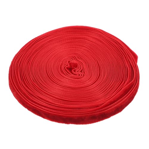 CONGARTENO Einseitiges Flauschiges Geschenkband Weiches Polyester Samtband für DIY Schleifen Festliche Geschenkverpackung und Kreative Bastelprojekte Elegante Rote Verpackungsschleife von CONGARTENO