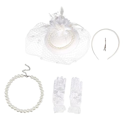 CONGARTENO Elegantes Vintage Haarschmuck mit Netzschleier und Modischem für Stilvoller Kopfschmuck für Hochzeiten Partys und Festliche Anlässe Weiß CONGARTENO Elegantes Vintage Haarschmuck mit Netzschleier und Modischem für Stilvoller Kopfschmuck für Hochzeiten Partys und Festliche Anlässe Weiß von CONGARTENO