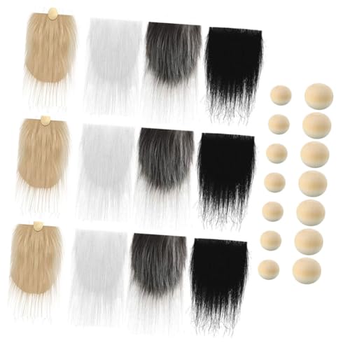CONGARTENO Falsche Wichtelbart Bastelset Teilig mit Holzperlen Farben Polyester DIY Santa Zubehör für Weihnachtsdeko und Handwerksprojekte von CONGARTENO