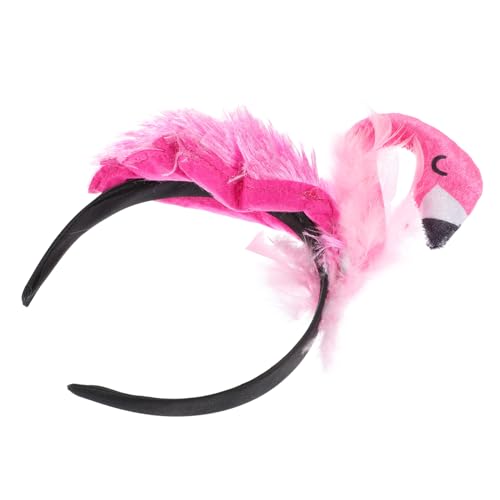 CONGARTENO Flamingo Haarreif aus Weichem Velours und Satin Flexiblem Kopfschmuck für Hawaii Party Karneval und Kostüm Auffälliges Design für Erwachsene von CONGARTENO