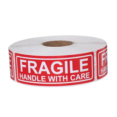 CONGARTENO Fragile Aufkleber Selbstklebend Ablösbar Warnetiketten für Zerbrechliche Versandverpackungen mit Haftpapier Kleine Bewegliche Warnhinweis Etiketten für Sicheren Transport von CONGARTENO