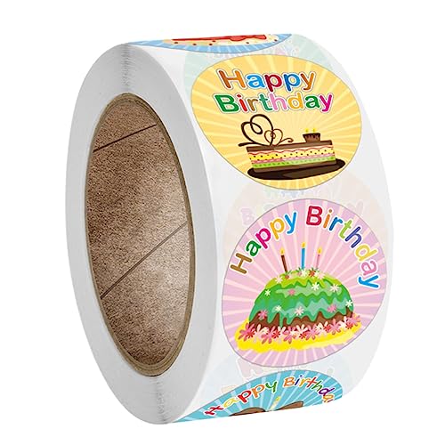 CONGARTENO Geburtstag Aufkleber Selbstklebende Geschenketiketten mit Geburtstagsthema Vielseitige Dekoration für Geschenkverpackungen Notizbücher und Partydeko Einfache Anwendung von CONGARTENO