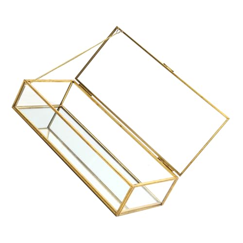 CONGARTENO Glas Schmuckbox mit Goldenem Rahmen Geometrisches Design Schmuckaufbewahrung für Ohrringe Ringe Halsketten Hochzeitspost Box Dekorative Schmuckschatulle Elegant CONGARTENO Glas Schmuckbox mit Goldenem Rahmen Geometrisches Design Schmuckaufbewahrung für Ohrringe Ringe Halsketten Hochzeitspost Box Dekorative Schmuckschatulle Elegant von CONGARTENO