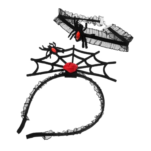 CONGARTENO Halloween Haarreif Set mit Spinnen Design und Spitzen Choker Leichtes Komfortables Party Accessoire für Damen und Mädchen für Kostüm und Cosplay bei Halloween Feiern CONGARTENO Halloween Haarreif Set mit Spinnen Design und Spitzen Choker Leichtes Komfortables Party Accessoire für Damen und Mädchen für Kostüm und Cosplay bei Halloween Feiern von CONGARTENO